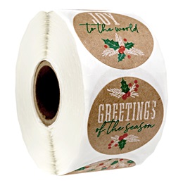 Assorted Kraft Brown Holiday Pine Stickers