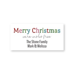 Colorful Merry Christmas Sheeted Gift Tag Labels