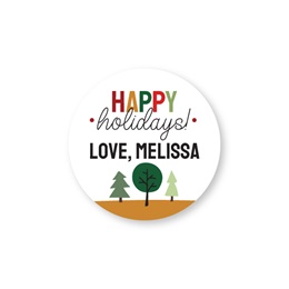 Round Tree Happy Holidays Sheeted Gift Tag Labels