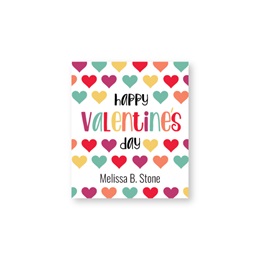 Colorful Heart Valentine's Day Sheeted Gift Tag Labels