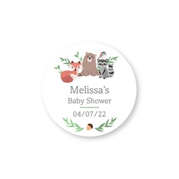 Personalized Round Woodland Animals Sheeted Labels