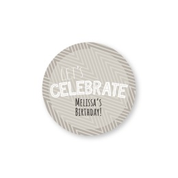Personalized Round Grey Let's Celebrate Sheeted Gift Tag Labels