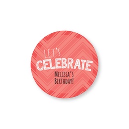 Personalized Round Red Let's Celebrate Sheeted Gift Tag Labels