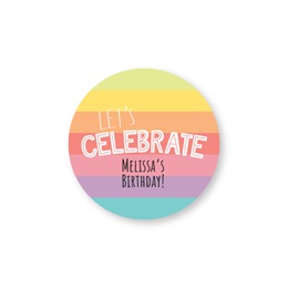 Personalized Round Rainbow Let's Celebrate Sheeted Gift Tag Labels