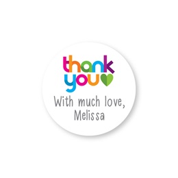 Colorful Personalized Round Thank You Sheeted Labels