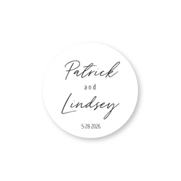 Personalized Minimalistic Round Wedding Sheeted Stickers