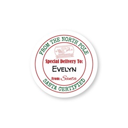 Round Special Delivery from Santa in The North Pole Sheeted Gift Tag Labels