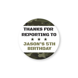 Personalized Round Camo Party Sheeted Stickers
