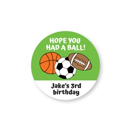 Personalized Round Sports Party Sheeted Stickers