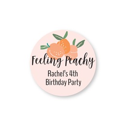 Personalized Round Peachy Party Sheeted Stickers