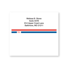 Red And Blue Stripe Personalized Shipping Labels