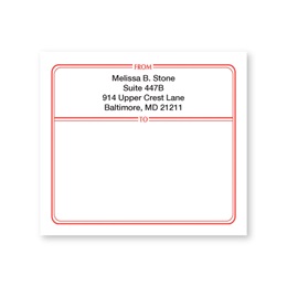Red Border Personalized Shipping Labels