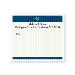 Navy Stripe Personalized Shipping Labels