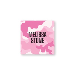 Personalized Pink Camouflage Square Water Resistant Name Labels