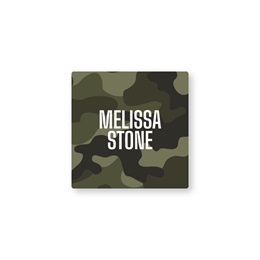 Personalized Camouflage Square Water Resistant Name Labels