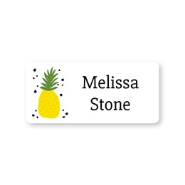 Personalized Tropical Pineapple Fruit Small Rectangle Water Resistant Name Labels