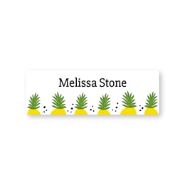 Personalized Tropical Pineapple Fruit Large Rectangle Water Resistant Name Labels