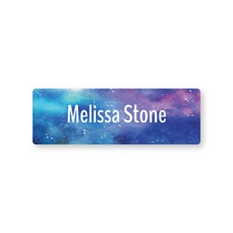 Personalized Blue & Purple Space Galaxy Large Rectangle Water Resistant Name Labels