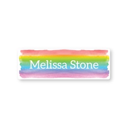 Personalized Rainbow Watercolor Large Rectangle Water Resistant Name Labels
