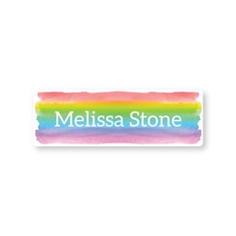 Personalized Rainbow Watercolor Large Rectangle Water Resistant Name Labels