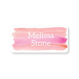 Personalized Pink Watercolor Small Rectangle Water Resistant Name Labels
