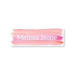 Personalized Pink Watercolor Large Rectangle Water Resistant Name Labels