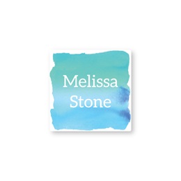 Personalized Blue Watercolor Square Water Resistant Name Labels