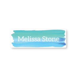 Personalized Blue Watercolor Large Rectangle Water Resistant Name Labels