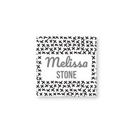 Personalized Modern Black & White Square Water Resistant Name Labels