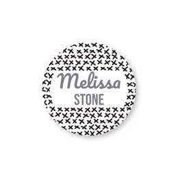 Personalized Modern Black & White Round Water Resistant Name Labels