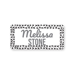 Personalized Modern Black & White Small Rectangle Water Resistant Name Labels