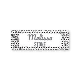 Personalized Modern Black & White Large Rectangle Water Resistant Name Labels