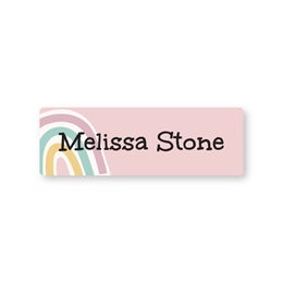 Personalized Pastel Happy Rainbow Large Rectangle Water Resistant Name Labels