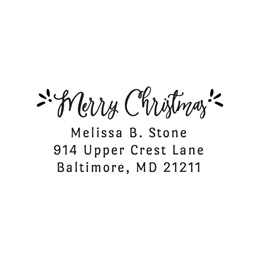 Merry Christmas Self-Inking Name & Address Stamper