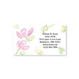 Watercolor Rose Single Sided Calling Cards
