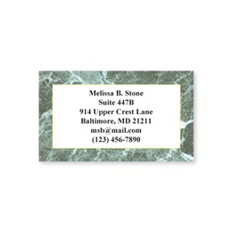 Green Marble Single Sided Calling Cards