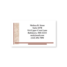 Tan Marble Single Sided Calling Cards
