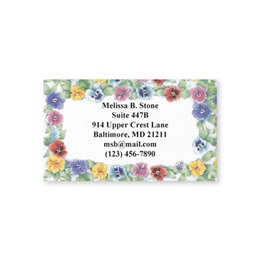 Pansies Single Sided Calling Cards