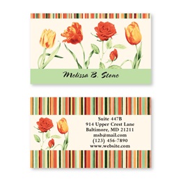 Elegant Tulips Double Sided Calling Cards