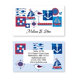Nautical Double Sided Calling Cards