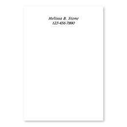 Solid White Personalized 4X6 Post It Notes