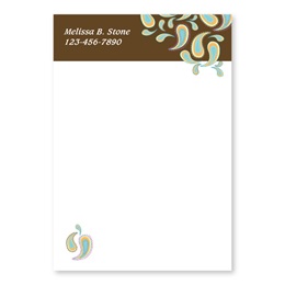Chocolate Dipped Paisleys Personalized 4X6 Post It Notes