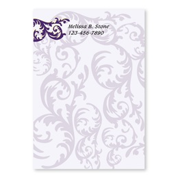 Flirty Purple Swirl Personalized 4X6 Post It Notes