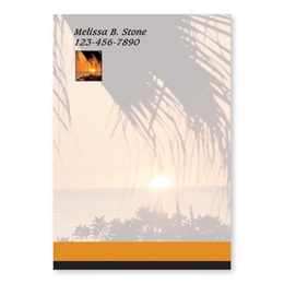 Sunset And Palm Trees Personalized 4X6 Post It Notes