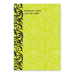 Elegant Lime Lace Personalized 4X6 Post It Notes