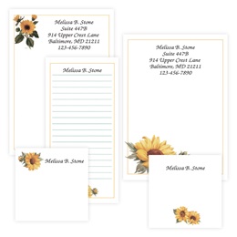 Sunflower Personalized Stationery And Memo Ensemble