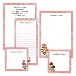 Rose Personalized Stationery And Memo Ensemble