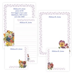 Pansy Personalized Stationery And Memo Ensemble