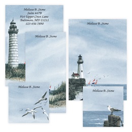 Lighthouse Personalized Stationery And Memo Ensemble