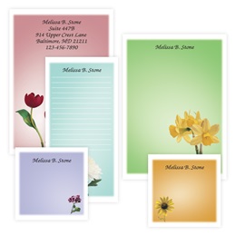 Garden Blossoms Personalized Stationery And Memo Ensemble